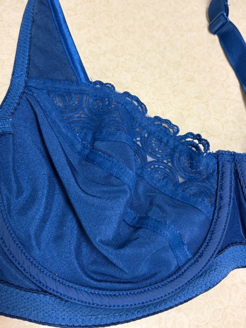 34C Blue Second Skin Unlined Underwire Vtg GELMART Minimizer Bra #5780 34C